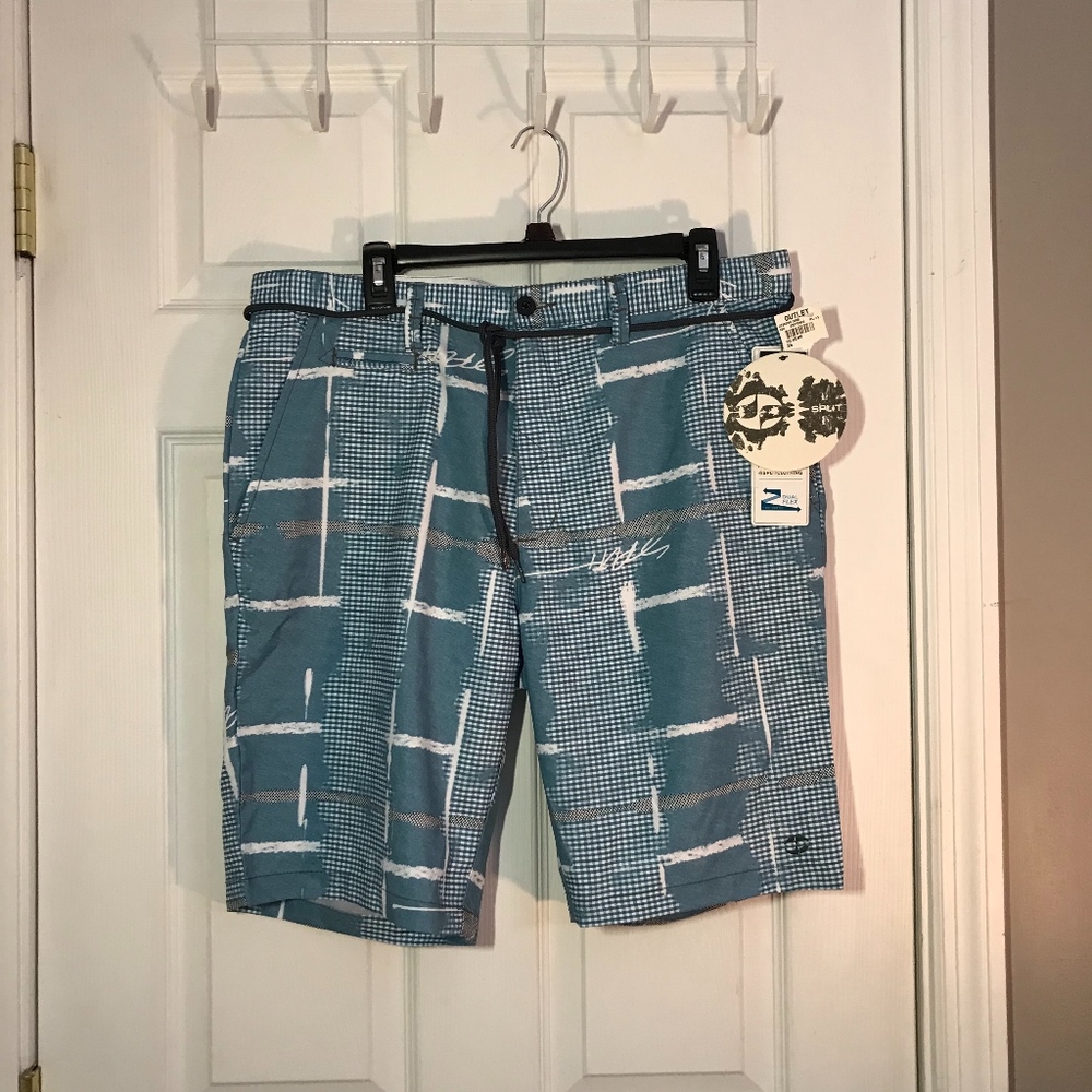 Split Men's Blue and White Swim Trunks NWT